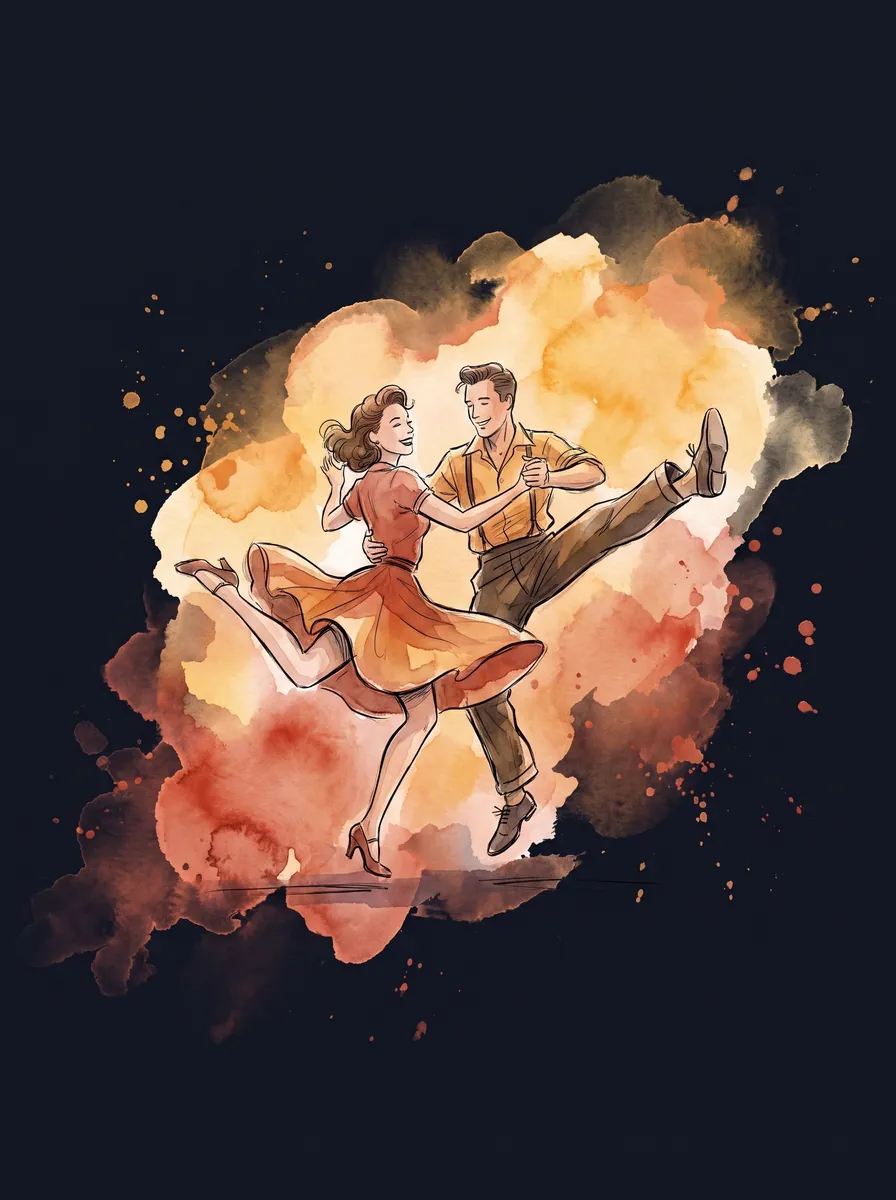 Watercolor and ink illustration — the Jive